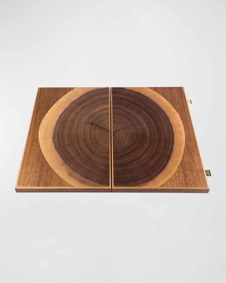 Natural Walnut Tree Trunk Backgammon Set